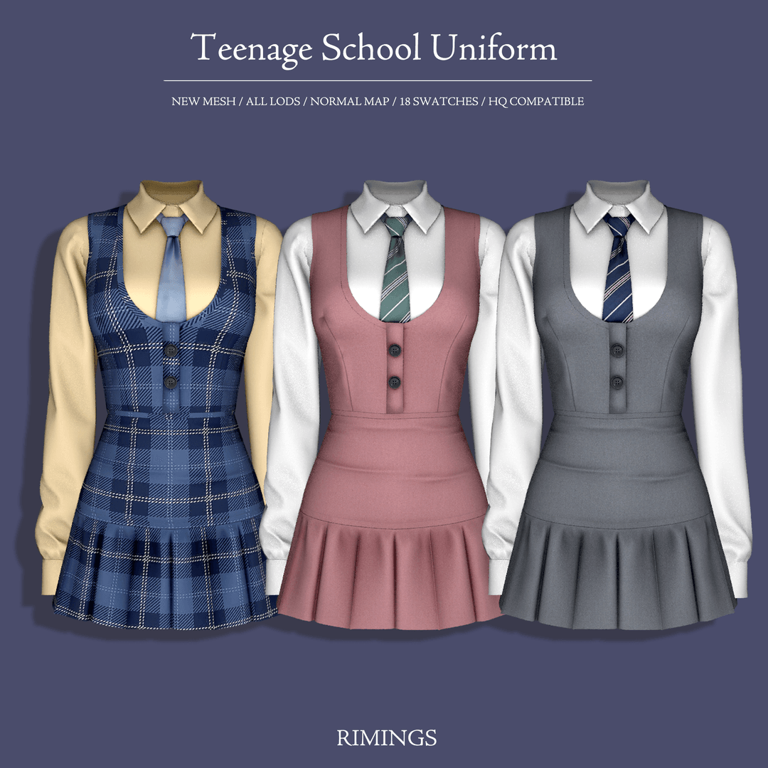 Скриншот мода Комплект Teenage School Uniform